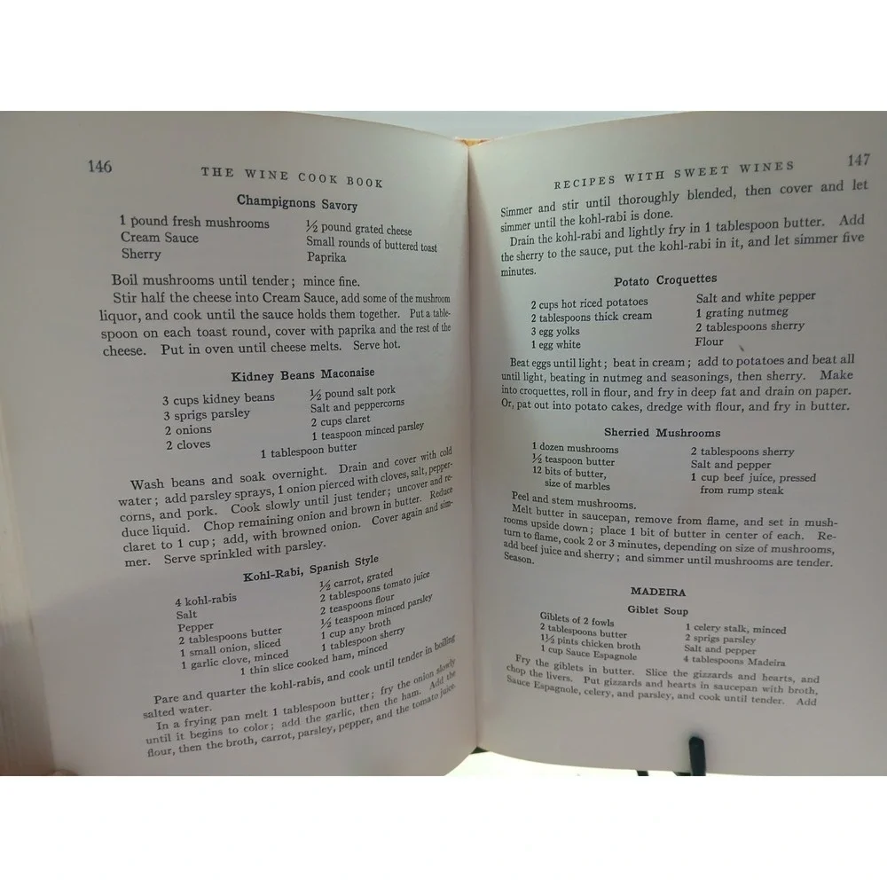 The Wine Cook Book 1934 The Browns Cora, Rose Bob Classical Recipes